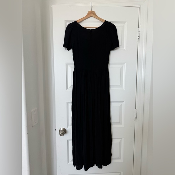Christy Dawn Scarlet Dress Small black crepe deadstock short sleeve maxi - Picture 3 of 7